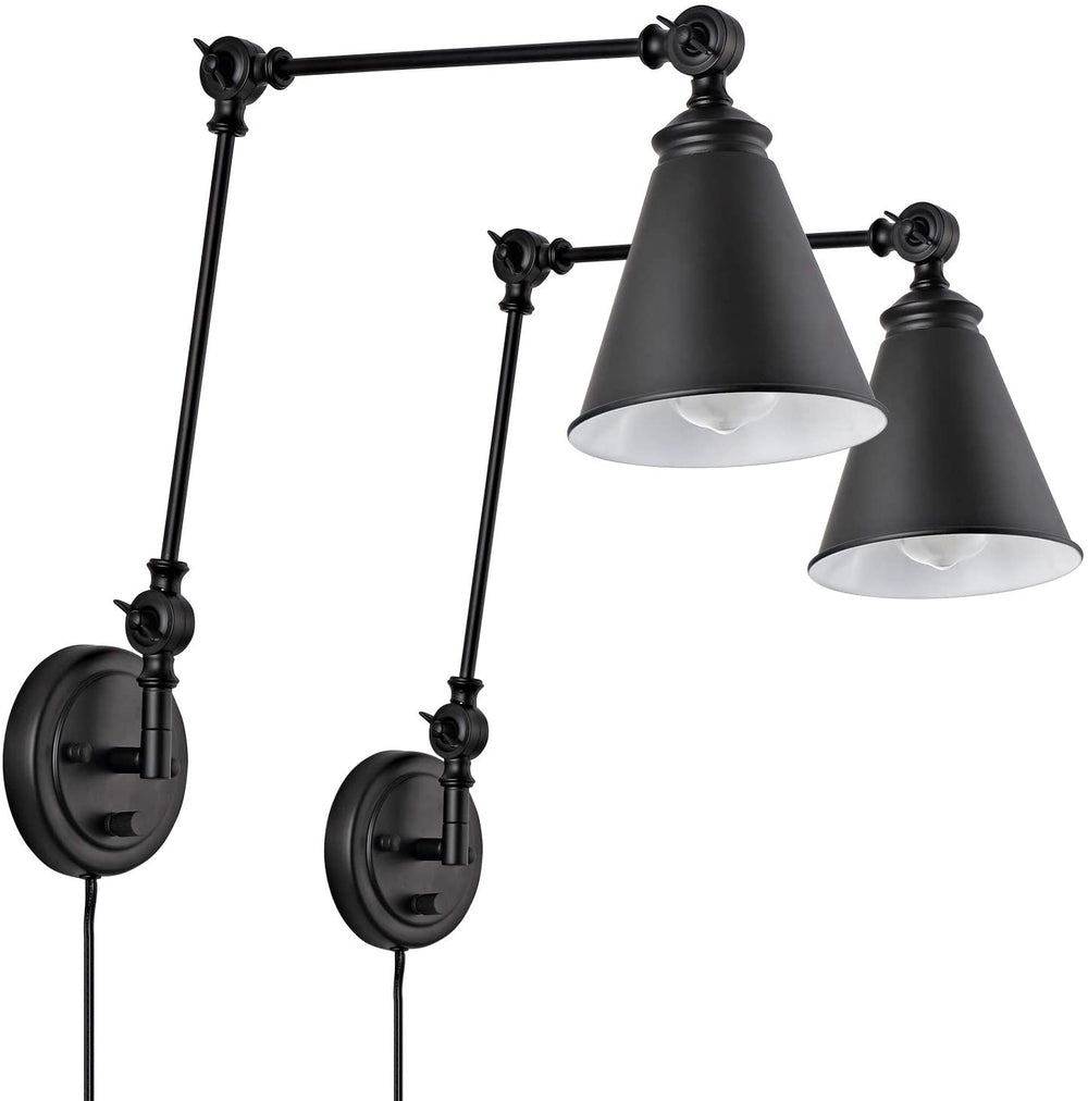 ELYMIEO Industrial Wall Sconce with ON/Off Switch, Edison Vintage Style Swing Arm Wall Lamp (Bulb Not Included)