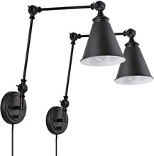 Load image into Gallery viewer, ELYMIEO Industrial Wall Sconce with ON/Off Switch, Edison Vintage Style Swing Arm Wall Lamp (Bulb Not Included)
