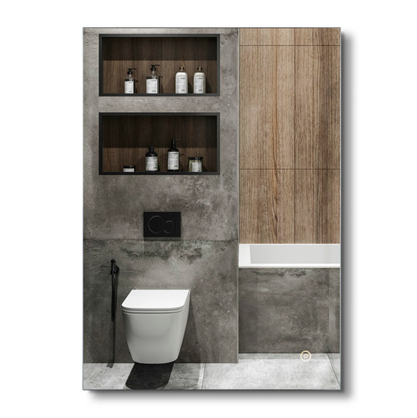 LEDLUX 20” x 28” Lighted Bathroom Mirror, LED Dimmable Wall Mounted Vanity Mirror, Rectangular Illuminated Bathroom Wall Mirror Backlit Makeup Mirror Dimmer Touch On Button