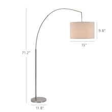 Load image into Gallery viewer, EVELOPENIN Modern Arc Floor Lamp with Fabric Shade &amp; LED Bulb , Over The Couch Hanging Light On Arching Pole for Living Room Family Room
