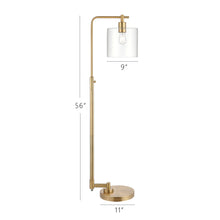 Load image into Gallery viewer, EVELOPENIN Industrial Floor Lamp with Clear Glass Shade, Modern Floor Lamp with Ceramic Socket (Gold)
