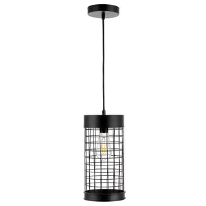 Industrial Hanging Cage Pendant Lights, Vintage Open Retro Style, Metal, Modern, Black Basket Cage, Ceiling Lamp, Cylindrical Lampshade