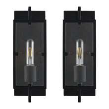 Load image into Gallery viewer, ELYMIEO Industrial Wall Sconce Set of 2, Farmhouse Style Black Wall Lighting Fixture
