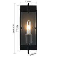 Load image into Gallery viewer, ELYMIEO Industrial Wall Sconce Set of 2, Farmhouse Style Black Wall Lighting Fixture
