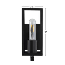 Load image into Gallery viewer, ELYMIEO Modern 9” Wall Sconce, Black Metal Frame Retro Wall Lighting Fixture, for Living Room Bedroom Bathroom Vanity Office
